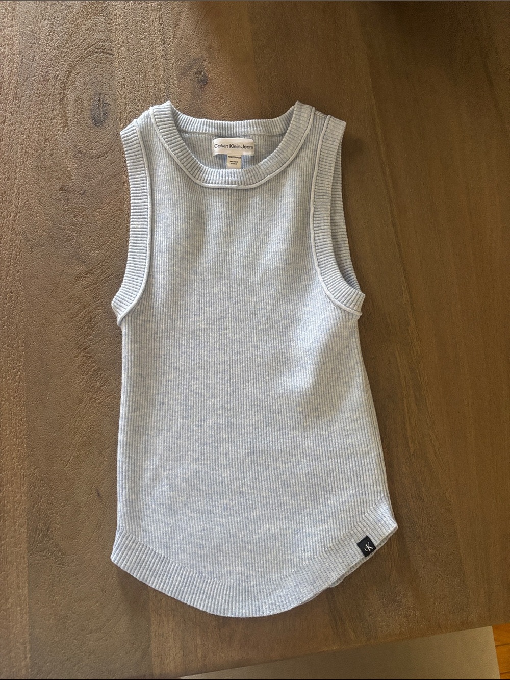 Calvin Klein Women’s Ribbed Light Blue Tank Top